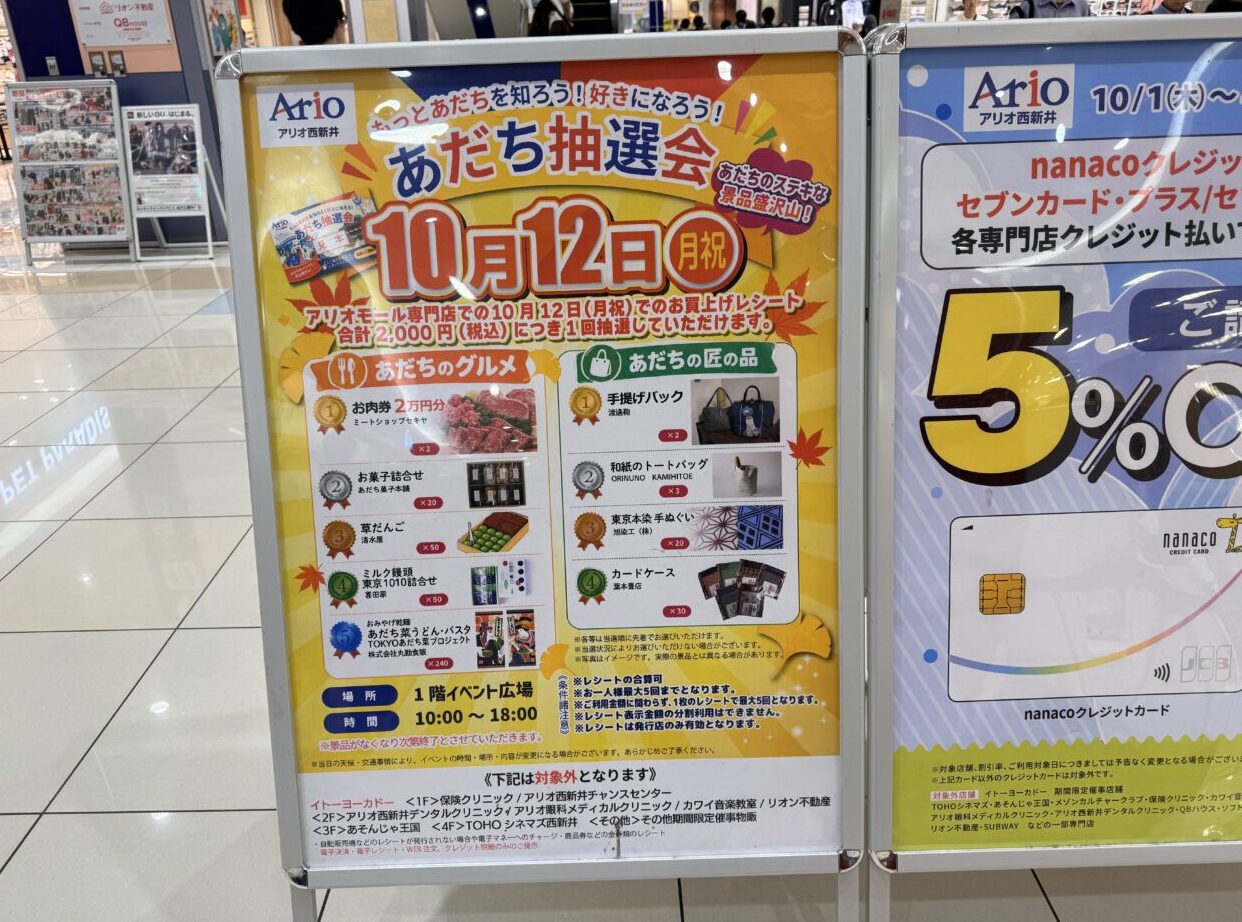 もっとあだちを知ろう！好きになろう！あだち抽選会